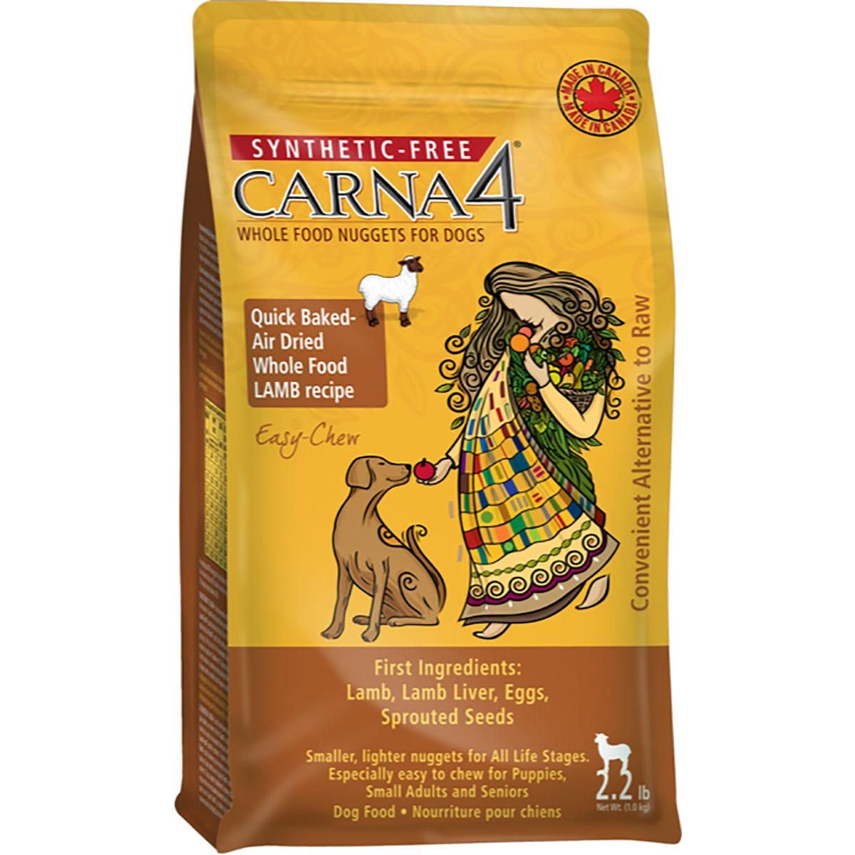 Carna4 - Grain-Friendly Lamb Recipe Quick Baked Air Dried Whole Food Nuggets Dog Food, Size: 5#