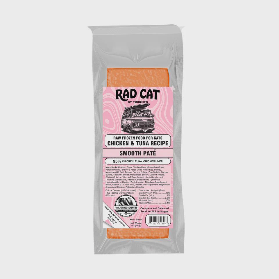 Rad Cat by Tucker's - Chicken &amp; Tuna Recipe Frozen Raw Cat Food 6 oz.