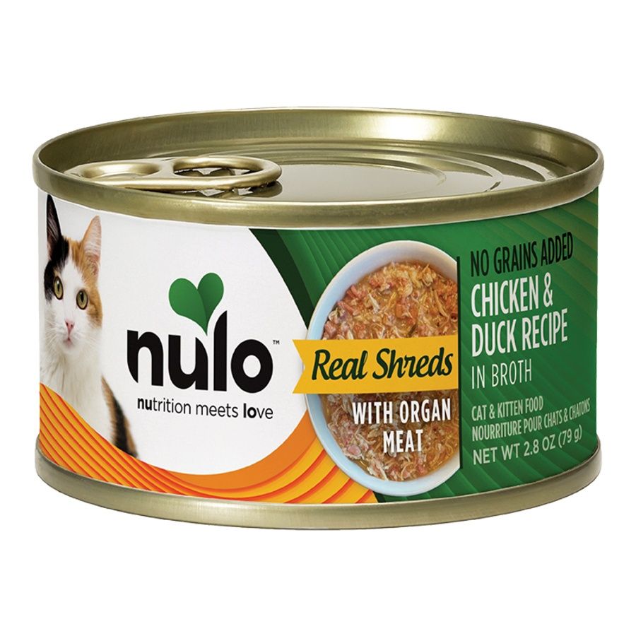 Nulo (Case Pack) - Real Shreds With Organ Meat Chicken &amp; Duck Wet Cat Food 2.8oz / Case of 12