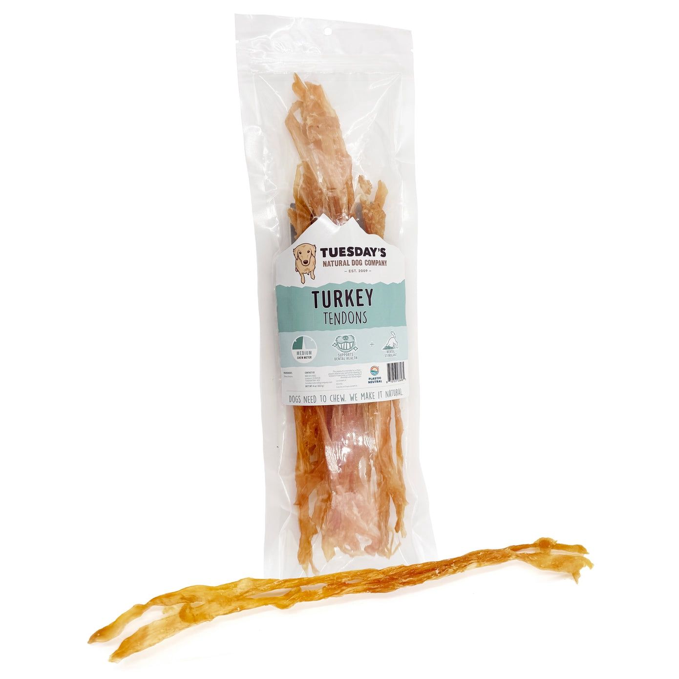 Tuesdays Natural Dog - Turkey Tendons 4oz