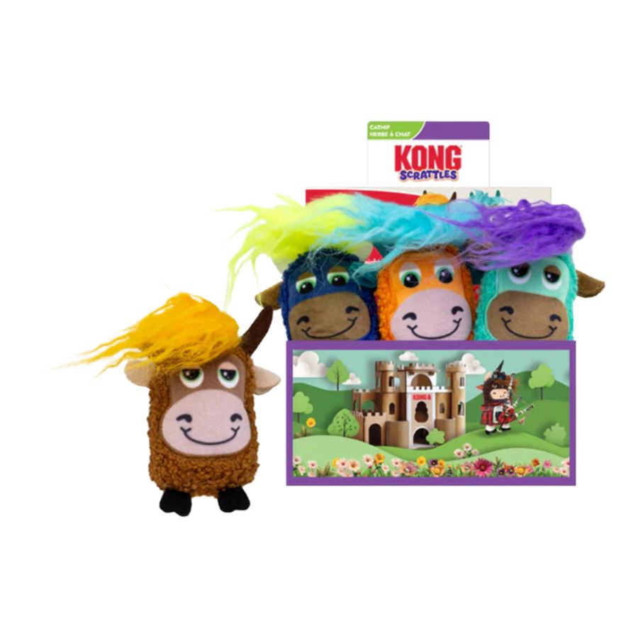 Kong - Scrattles Highland Cow PDQ Cat Toy