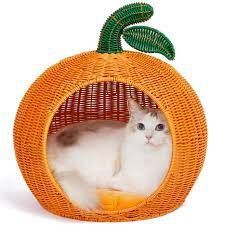 Vetreska - Tangerine Rattan Pet Bed