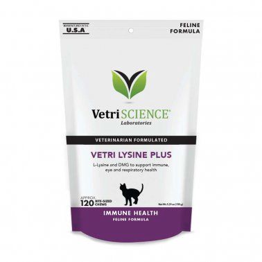Vetriscience - Hydrolyzed Chicken Liver Flavor Vetri Lysine Plus Chews for Cats 120 Bite