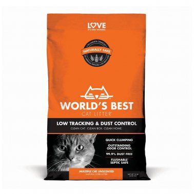 Worlds Best Cat Litter - Low Tracking &amp; Dust Control Multiple Cat Unscented Litter, Size: 15#