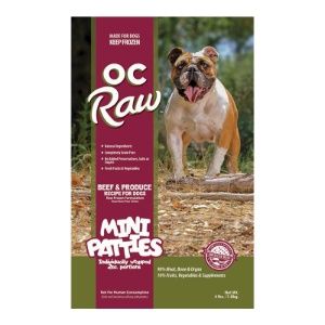 OC RAW - Beef &amp; Produce, Size: 4 lb. Mini Patties