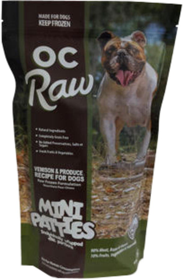OC RAW - Venison &amp; Produce raw dog food 4lb mini patties