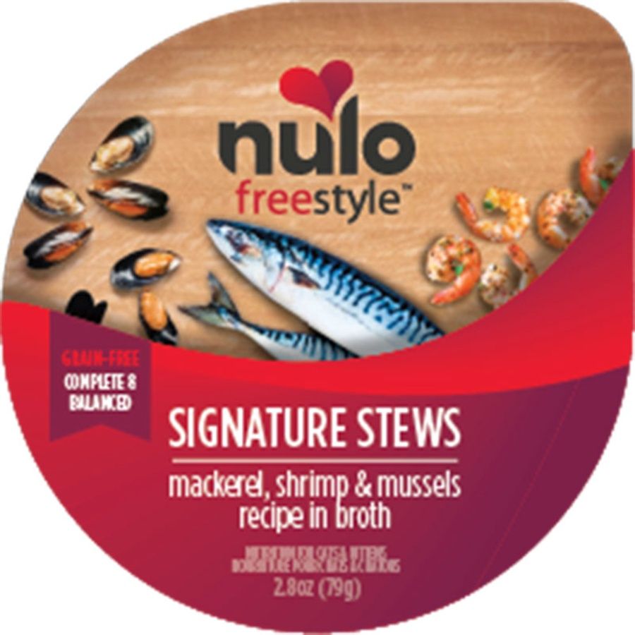 Nulo (Case Pack) - Freestyle Signature Stews Mackerel, Shrimp &amp; Mussels in Broth Wet Cat Food 2.8 oz / Case of 24