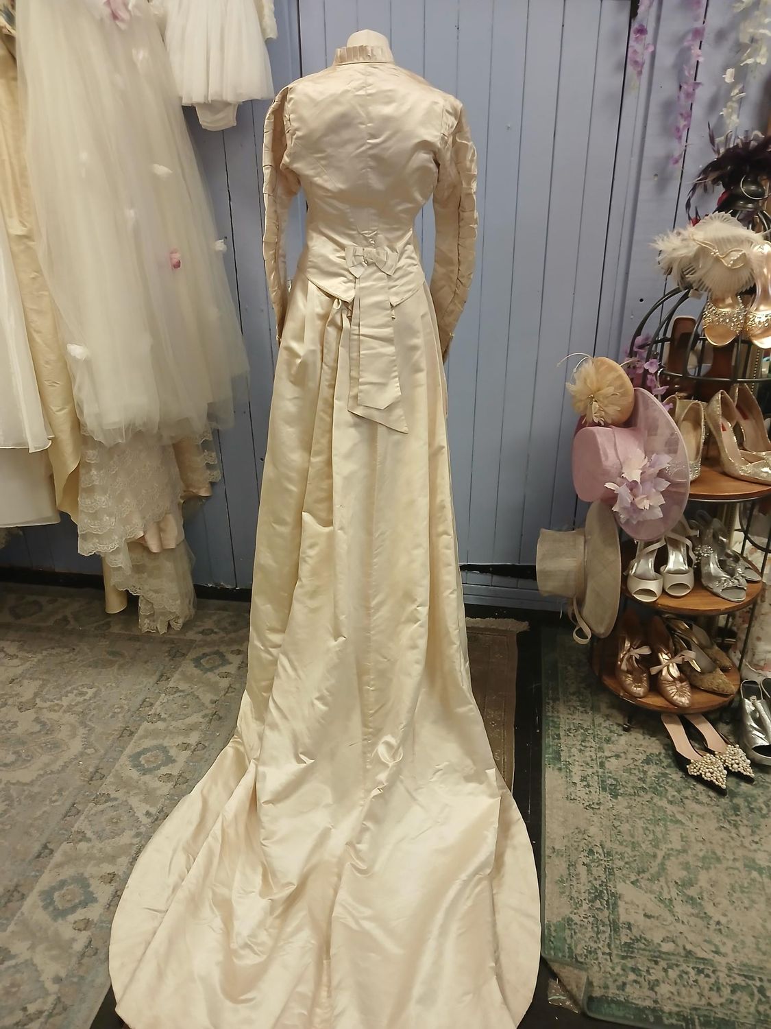 Rare 1890s Queen Victoria Era Silk Two Piece