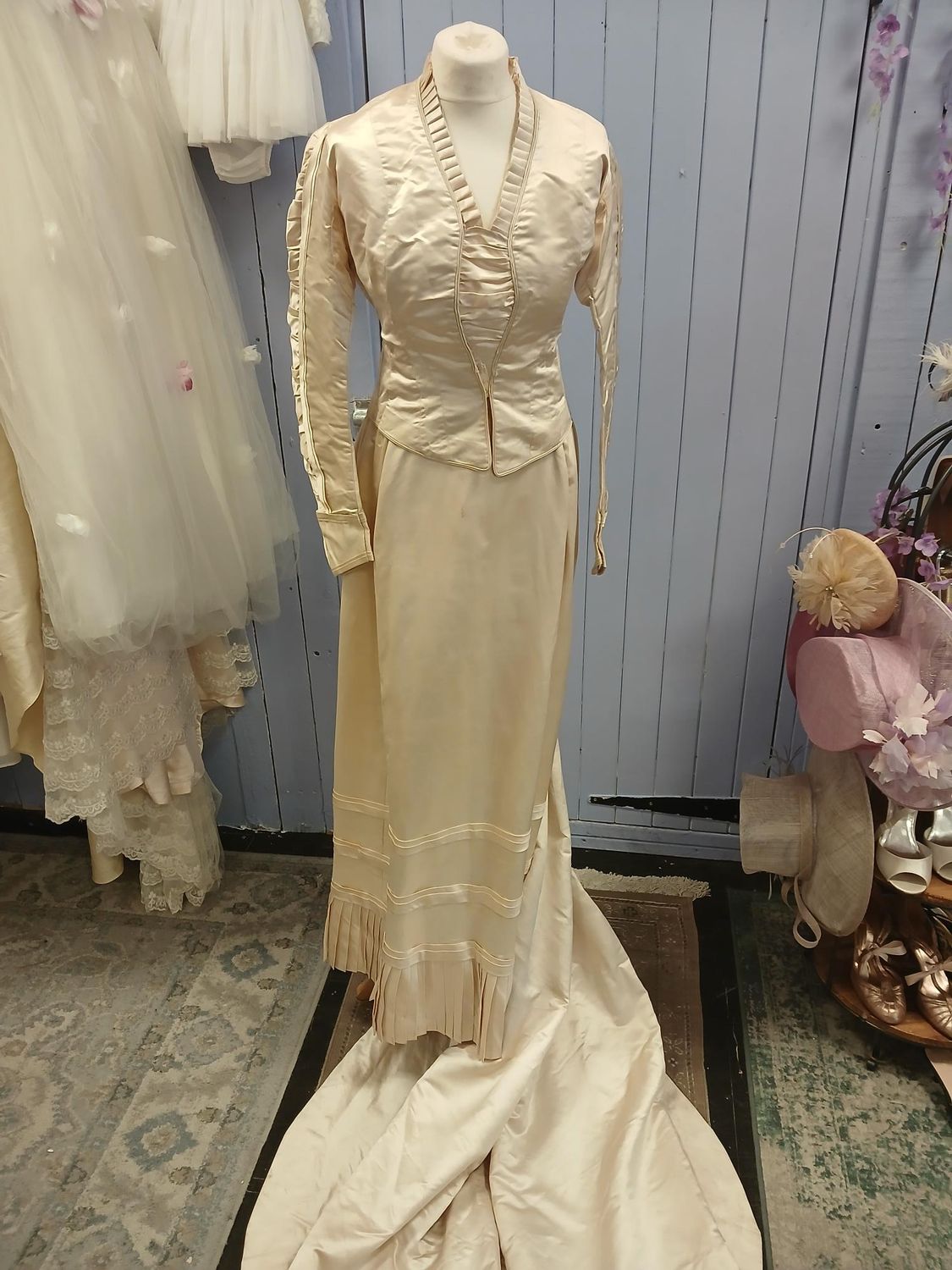 Rare 1890s Queen Victoria Era Silk Two Piece