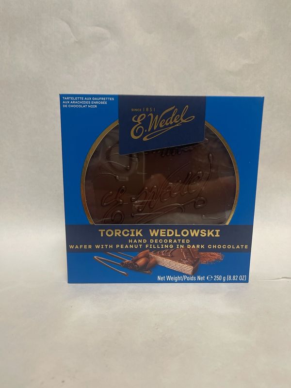 ​E. Wedel Torcik Wedlowski Hand-Decorated Wafer With Peanut Filling In Dark Chocolate