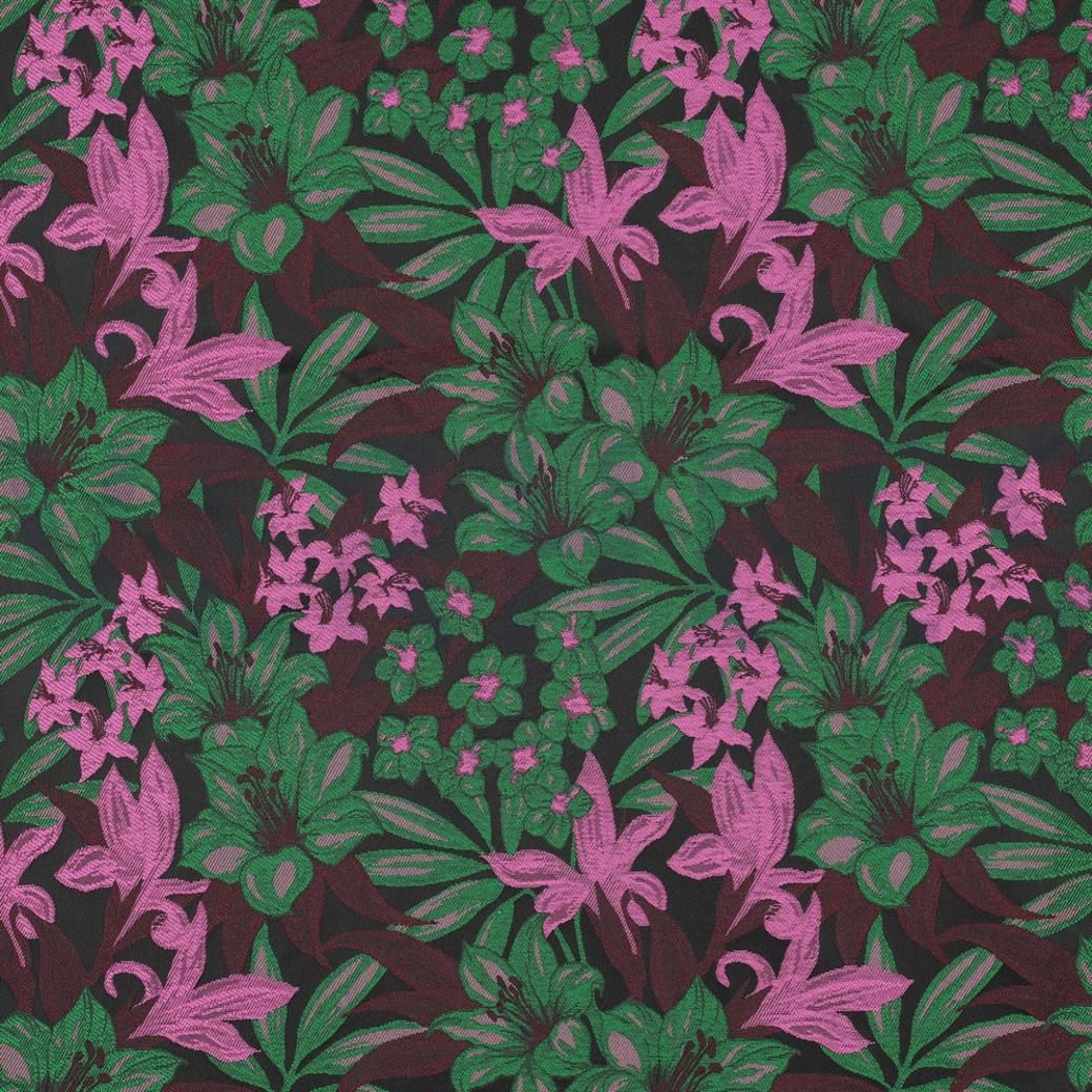 Jaquard Flowers Dark green
