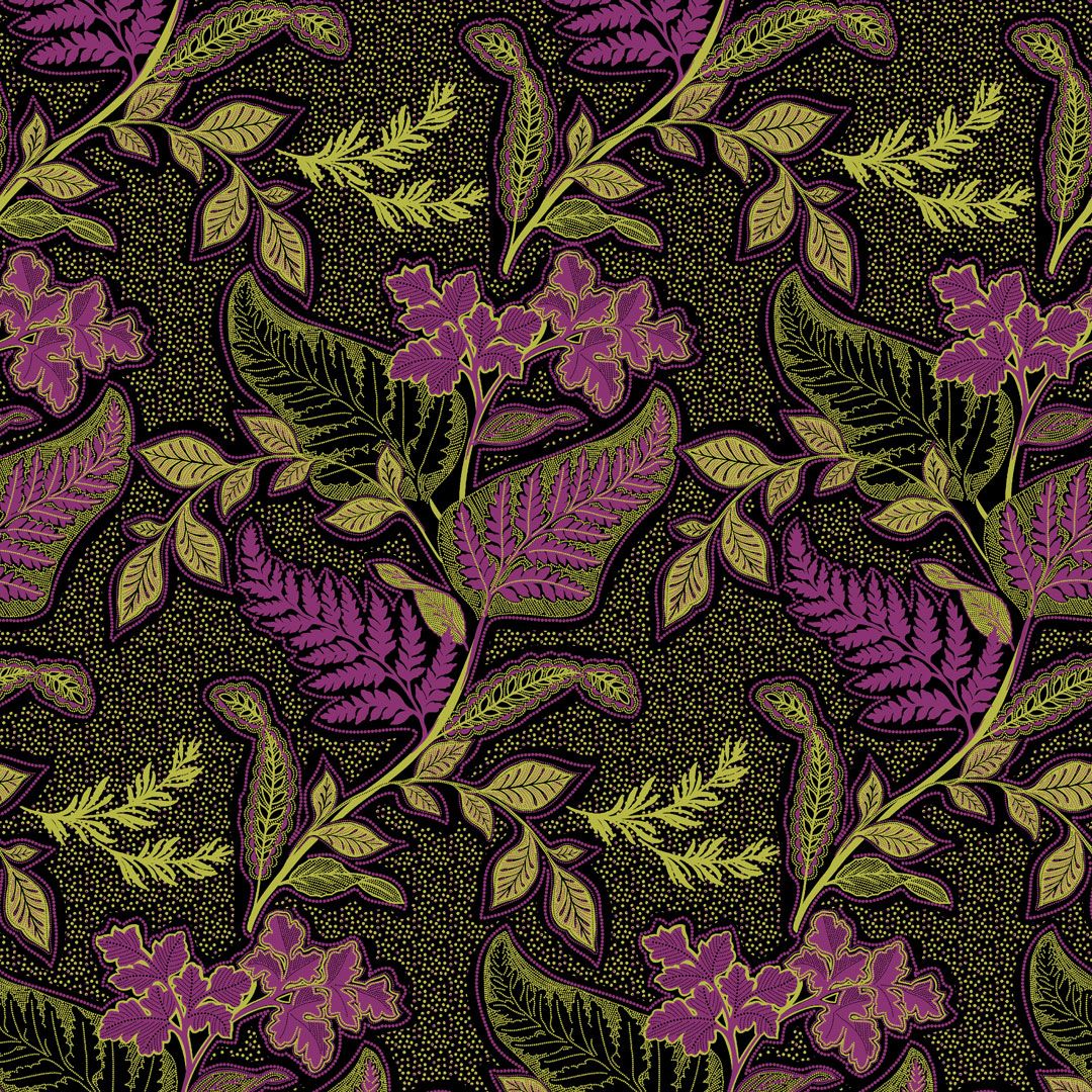 Viscose/sp Jersey Flowers Purple