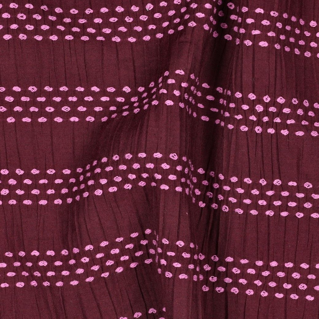KATOENEN DOBBY JACQUARD STREPEN - AUBERGINE