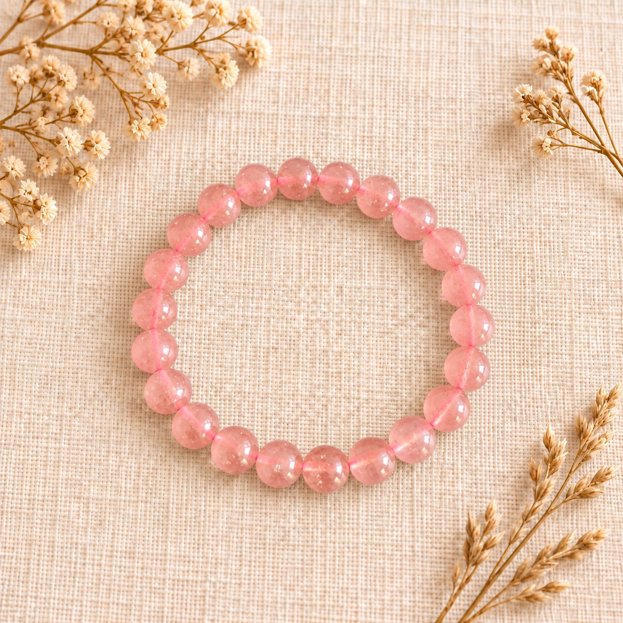 Rose Quartz Beaded Bracelet
