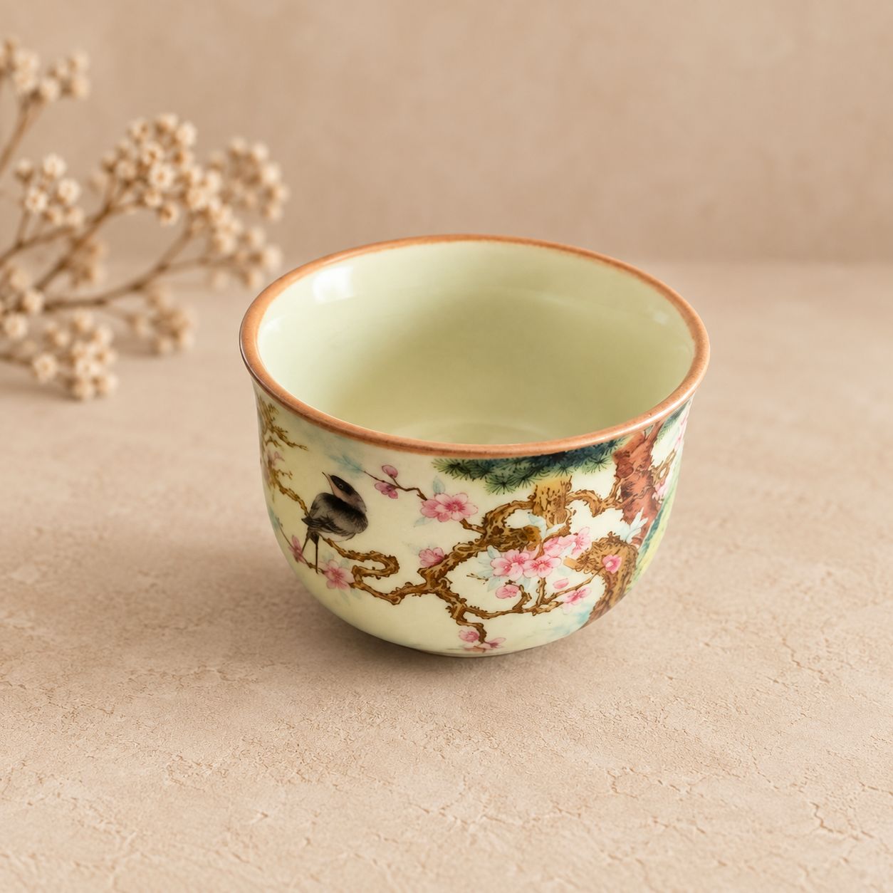 Bird &amp; Blossom Ceramic Tea Cup