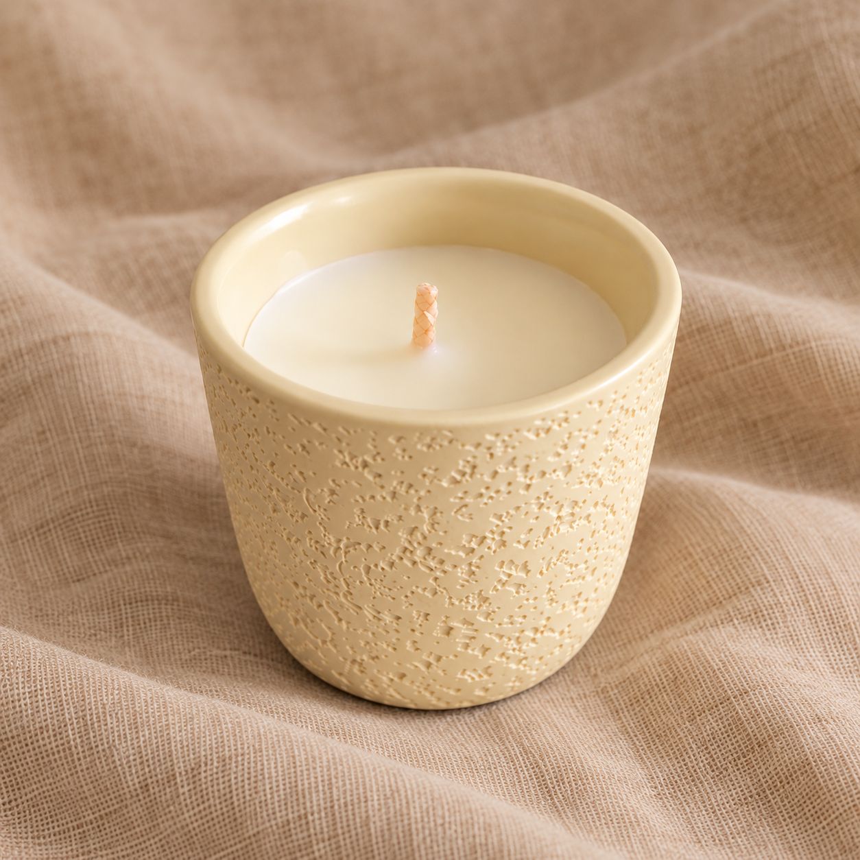 Textured Ceramic Jar Candle