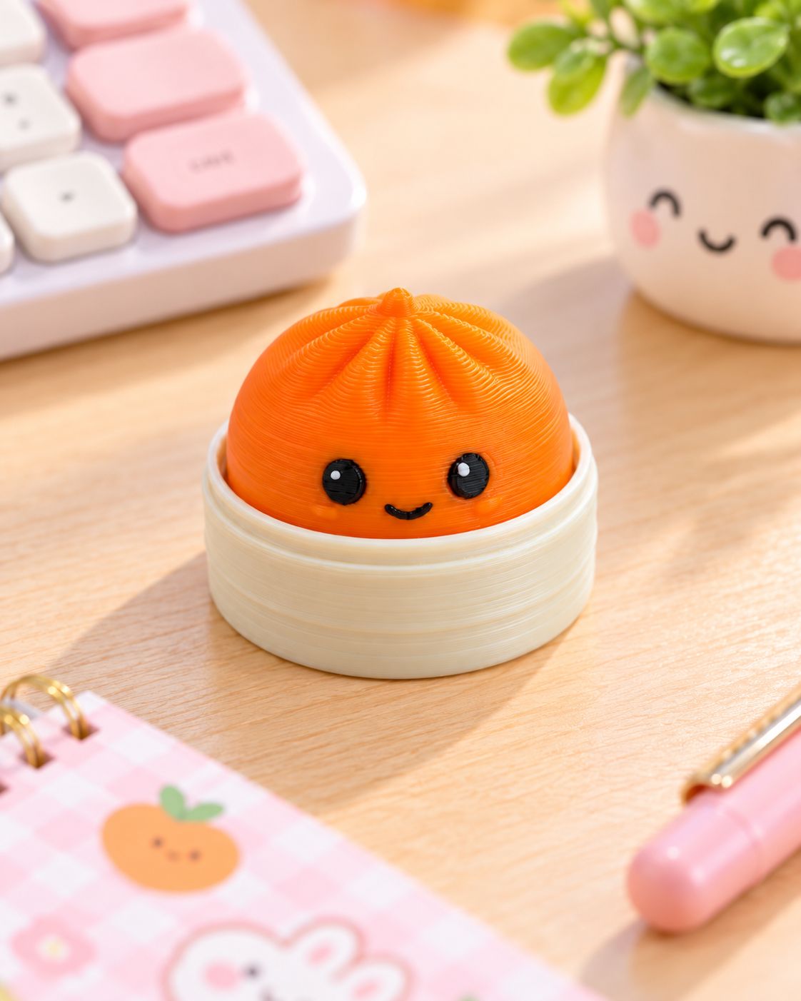 Mini Dumpling Clicker – Pomarańczowy / Bone White