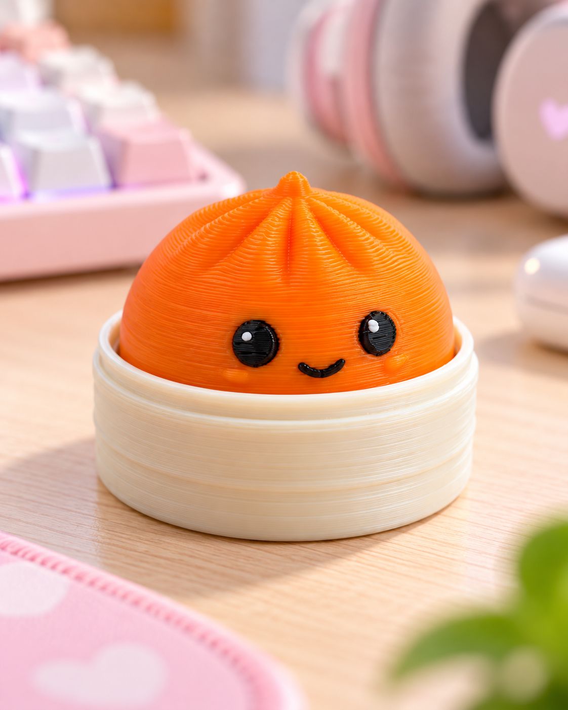 Mini Dumpling Clicker – Pomarańczowy / Bone White