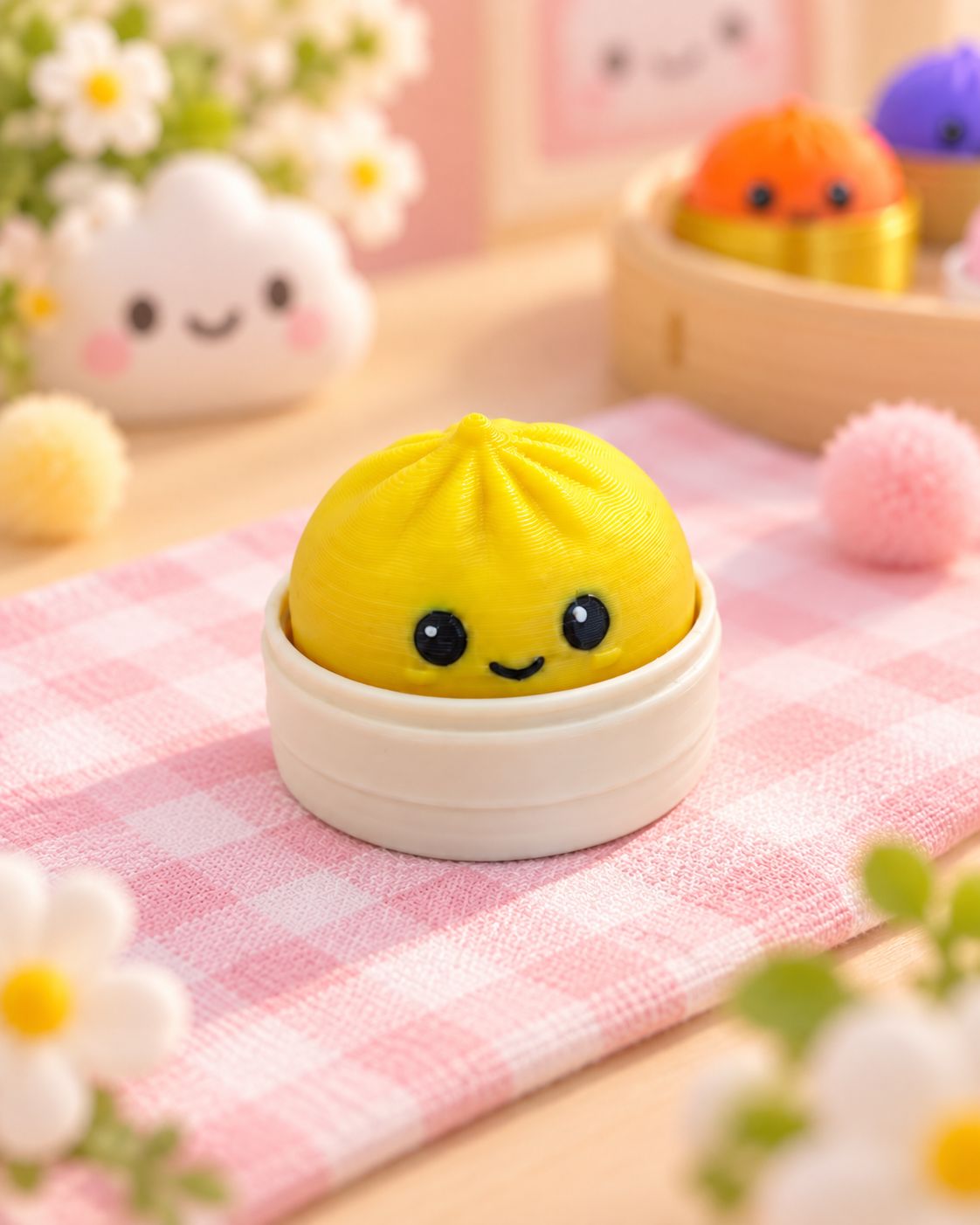 Mini Dumpling Clicker – Zółty / Bone White