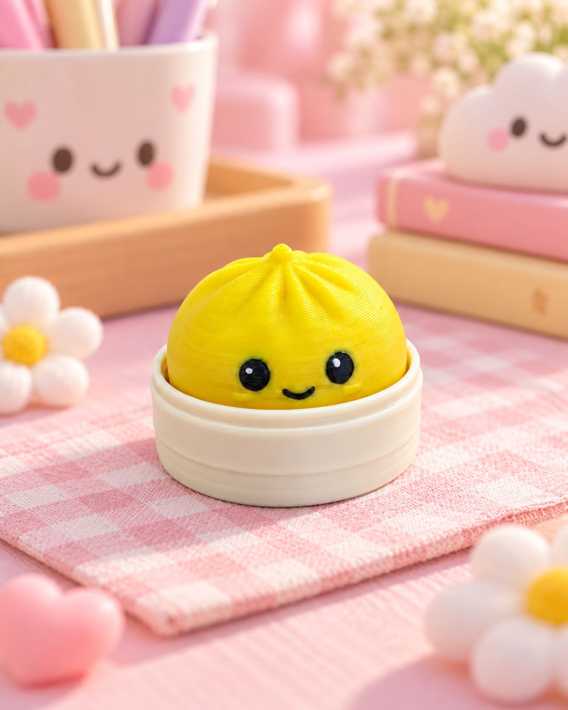 Mini Dumpling Clicker – Zółty / Bone White