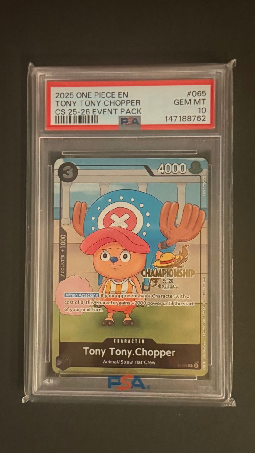 PSA 10 Tony Tony Chopper CS 25-26 Event Pack