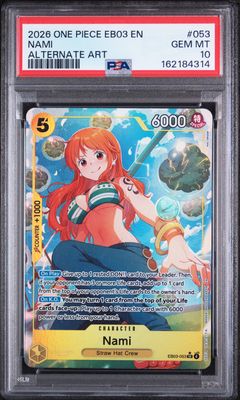 PSA 10 2026 ONE PIECE EB03-EXTRA BOOSTER -ONE PIECE HEROINES EDITION- 053 NAMI ALTERNATE ART