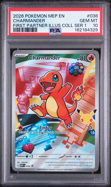 PSA 10 2026 POKEMON MEP EN-ME BLACK STAR PROMO 038 CHARMANDER FIRST PARTNER ILLUSTRATION COLLECTION SERIES 1