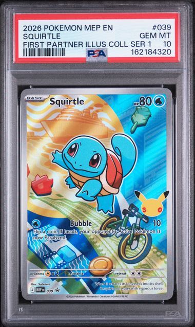 PSA 10 2026 POKEMON MEP EN-ME BLACK STAR PROMO 039 SQUIRTLE FIRST PARTNER ILLUSTRATION COLLECTION SERIES 1