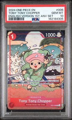 PSA 10 2024 ONE PIECE ENGLISH VERSION 1ST ANNIVERSARY SET 006 TONY TONY CHOPPER