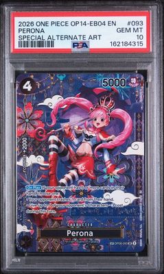 PSA 10 2026 ONE PIECE OP14-EB04-THE AZURE SEA'S SEVEN 093 PERONA SPECIAL ALTERNATE ART