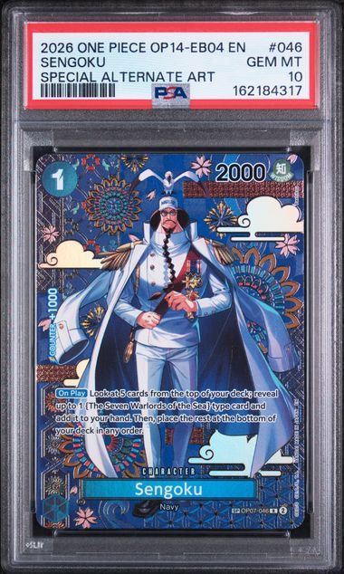 PSA 10 2026 ONE PIECE OP14-EB04-THE AZURE SEA'S SEVEN 046 SENGOKU SPECIAL ALTERNATE ART
