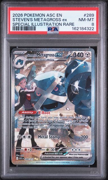 PSA 8 2026 POKEMON ASC EN-ASCENDED HEROES 289 STEVEN'S METAGROSS EX SPECIAL ILLUSTRATION RARE