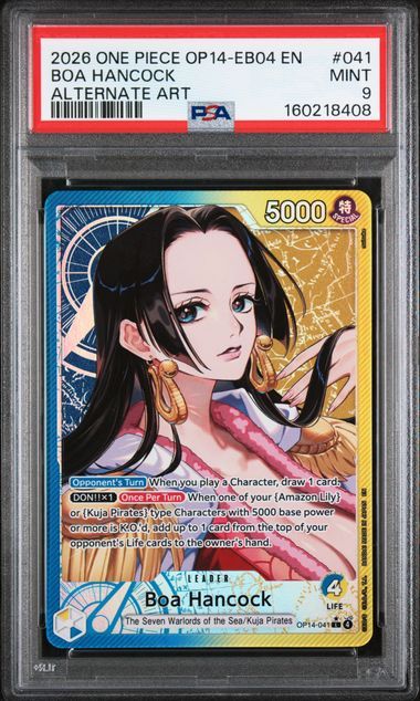 PSA 9 2026 ONE PIECE OP14-EB04-THE AZURE SEA'S SEVEN 041 BOA HANCOCK ALTERNATE ART
