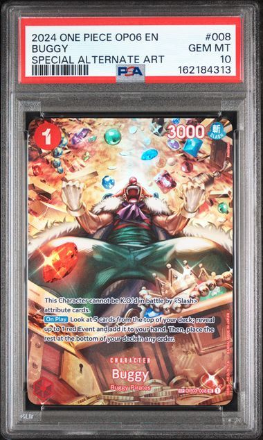 PSA 10 2024 ONE PIECE OP06-WINGS OF THE CAPTAIN 008 BUGGY SPECIAL ALTERNATE ART