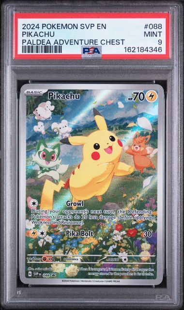 PSA 9 - 2024 POKEMON SVP EN-SCARLET &amp; VIOLET BLACK STAR PROMOS 088 PIKACHU PALDEA ADVENTURE CHEST