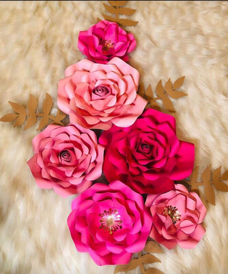 Pink Punch Set Of 6 With 4 Leaves 