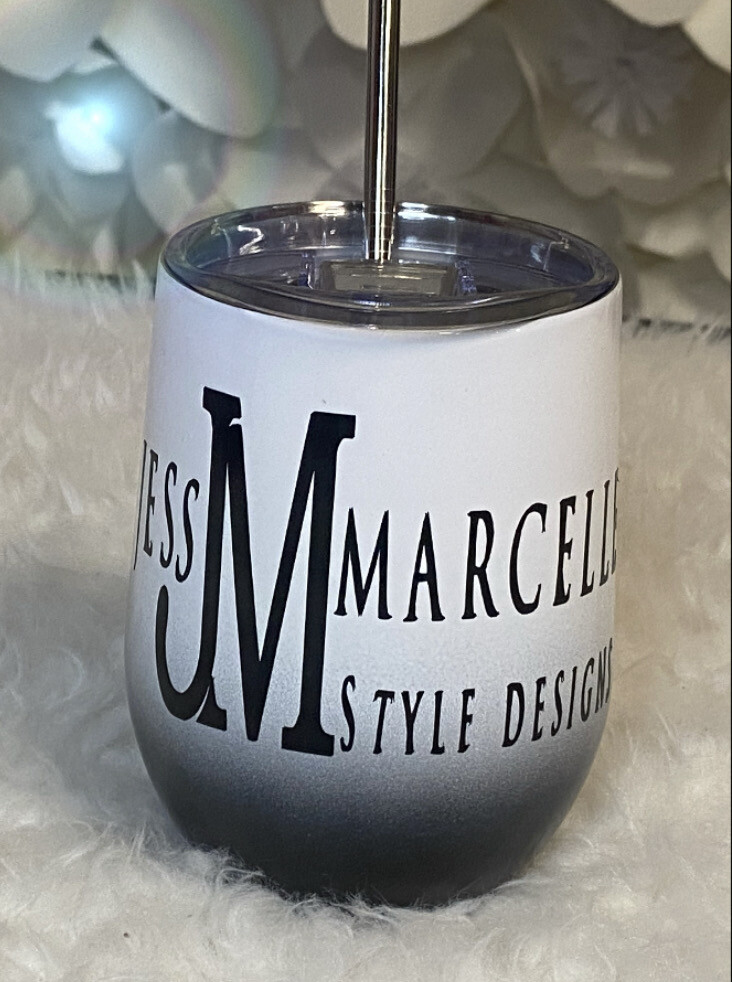 Black &amp; White 12oz Stainless Steel Tumbler