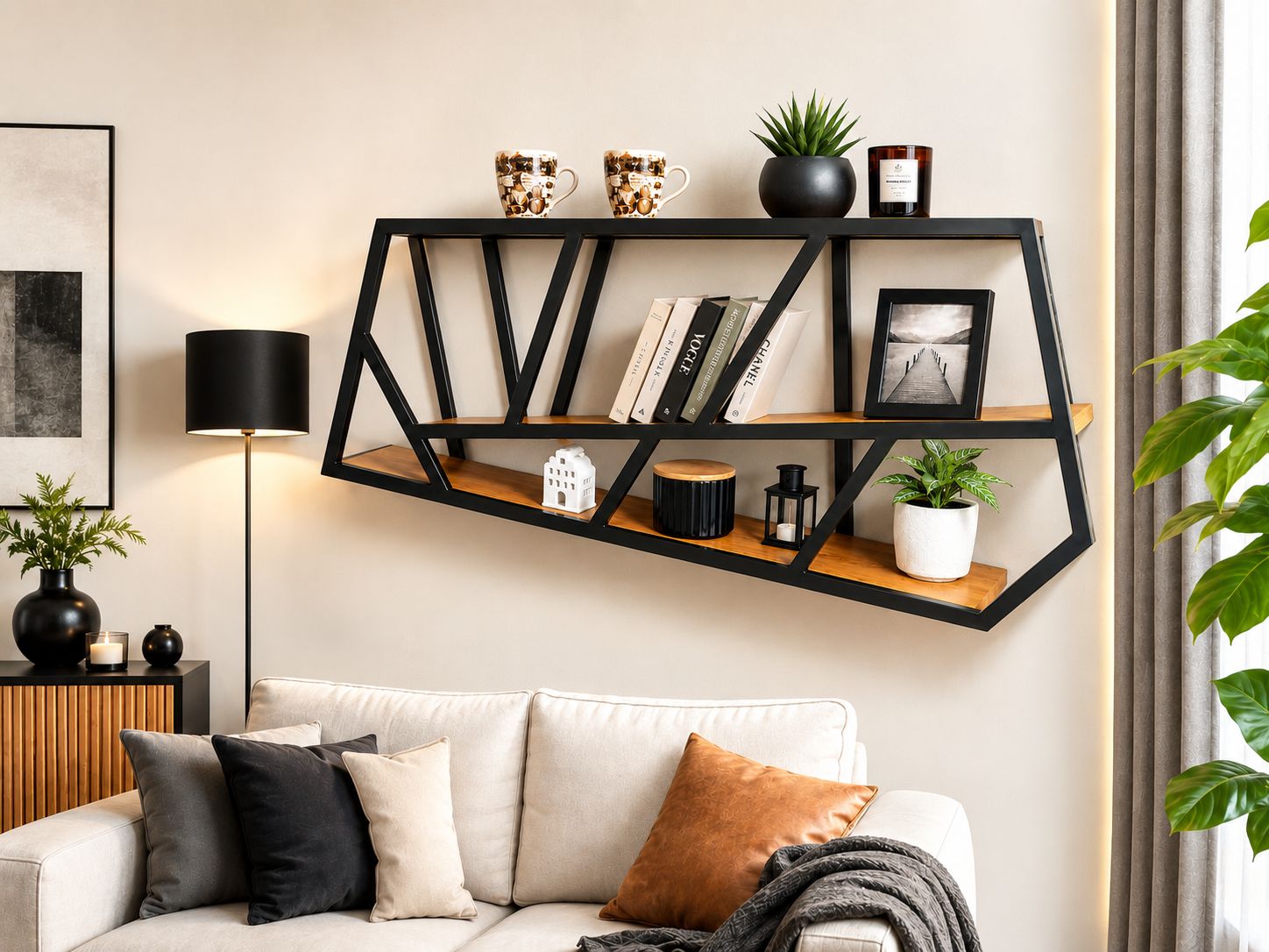 Półka wisząca, dostawiana do sofy łóżka Loft –|170 × 60 × 25 cm | FrameLine