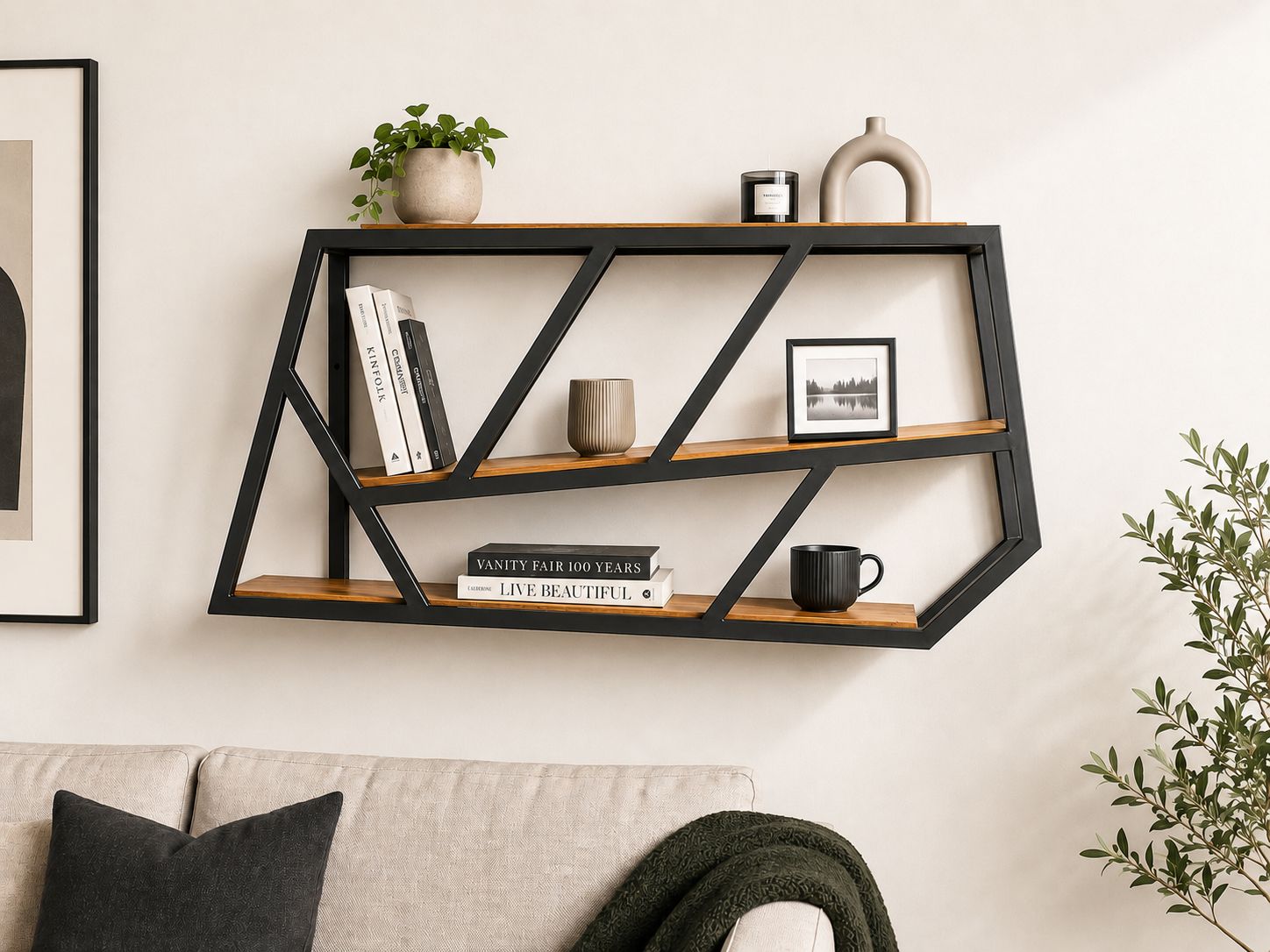 Półka wisząca, dostawiana do sofy łóżka Loft –|100 × 50 × 25 cm | FrameLine