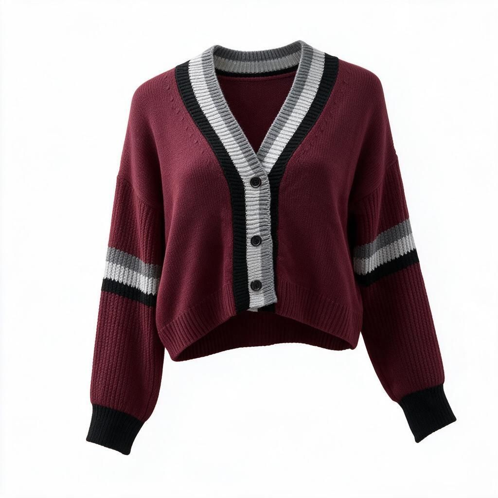Cardigan scollo a V e bottoni
