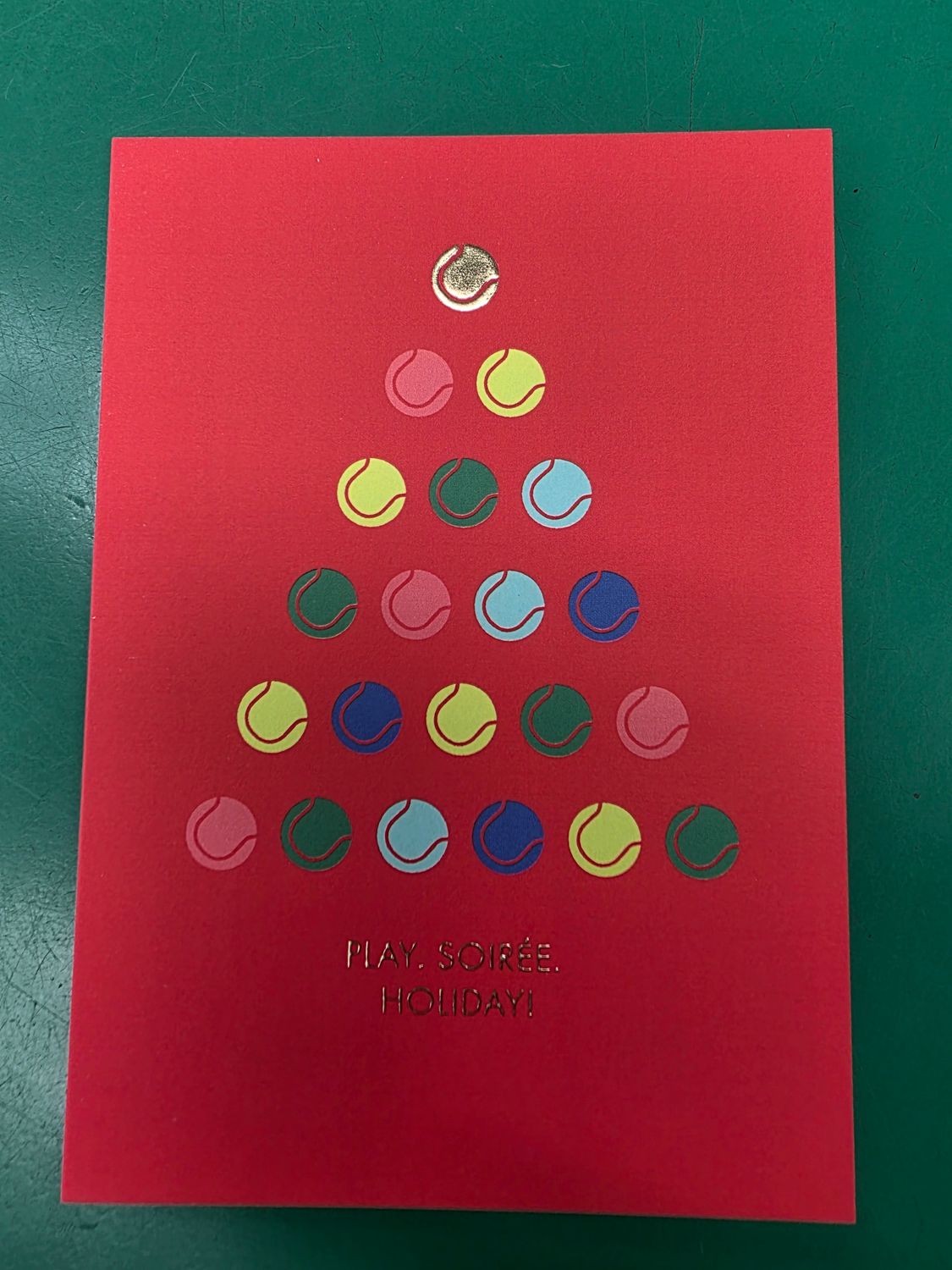 Courtgirl Tennis Ball Tree Holiday Card