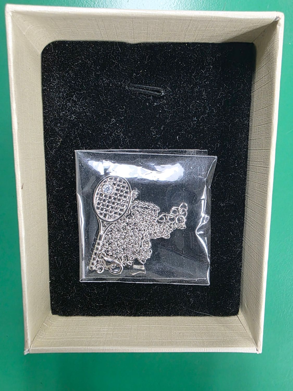 Hit Happy Silver Necklace With Tennis Racket
