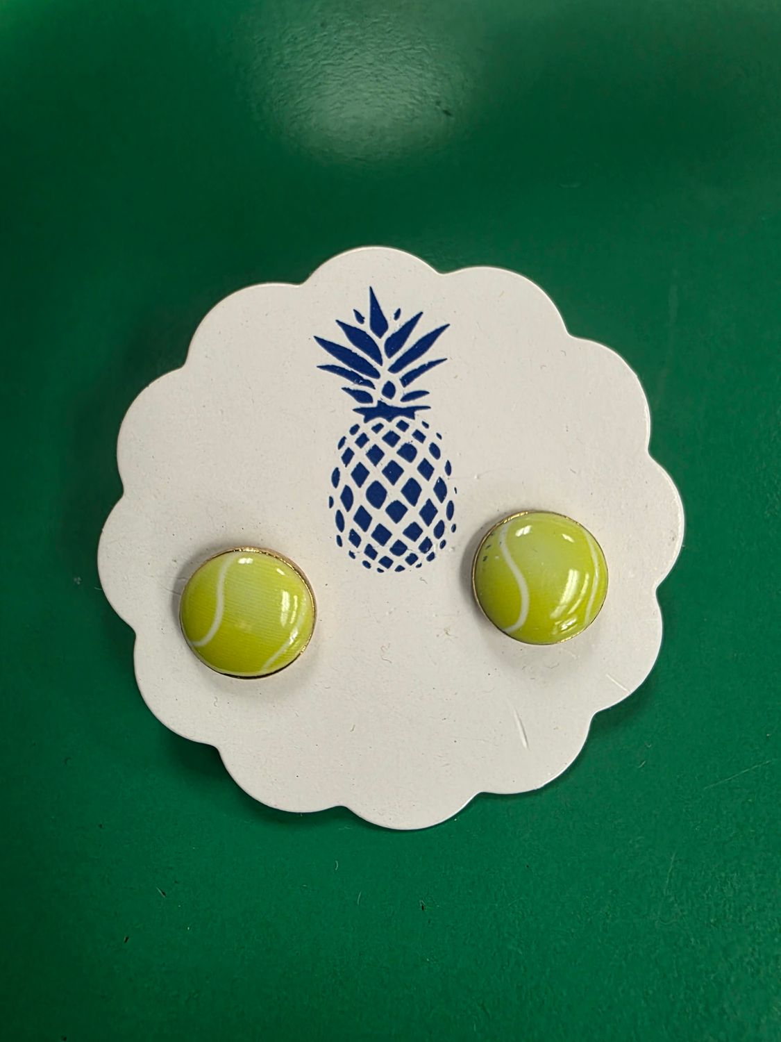 Pineapple Tennis Ball Earrings