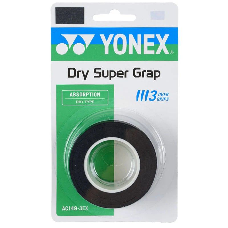 Yonex Dry Super Grap 3 Pack Black