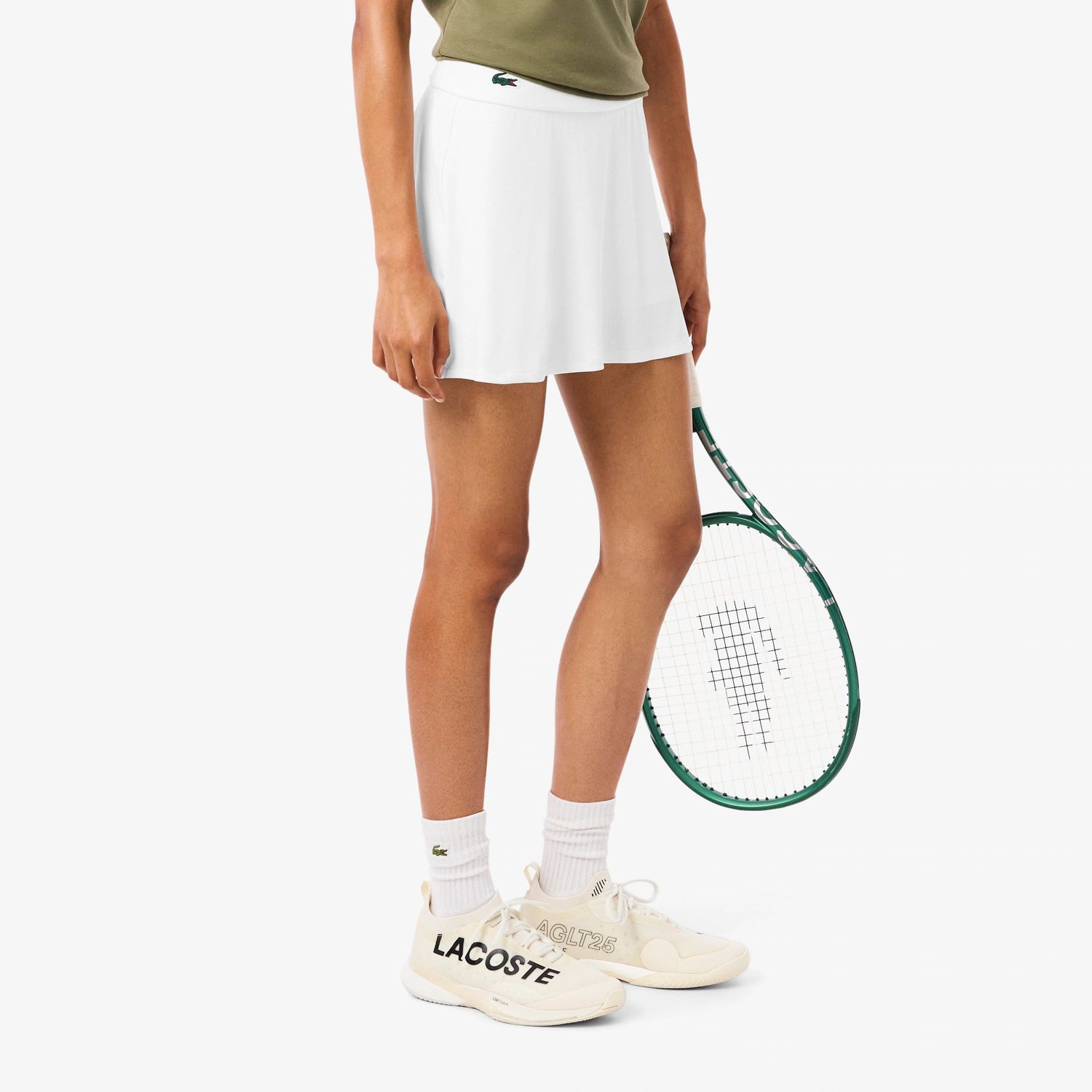 Womens Lacoste Skirt White-001 JF4193 51 800, Size: 36-4