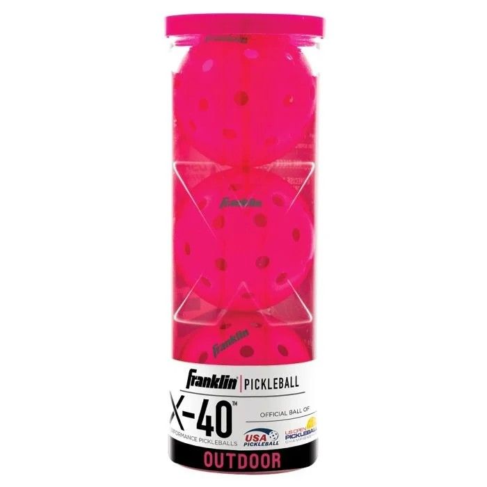 Franklin X-40 Outdoor Pickleballs 3 Pack Pink