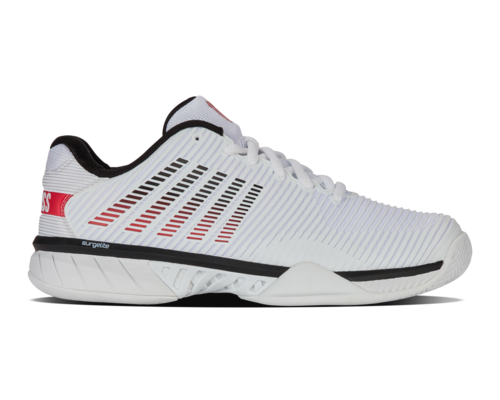 K-Swiss Mens Hypercourt Express 2 Wide WHT/BLK/MARSRED 06806-140-W