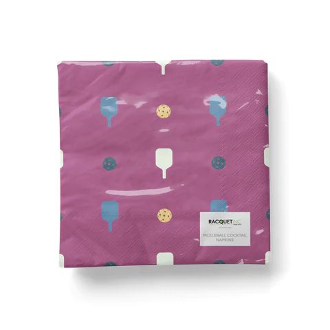 Racquet Inc Pickleball Cocktail Napkins Plum