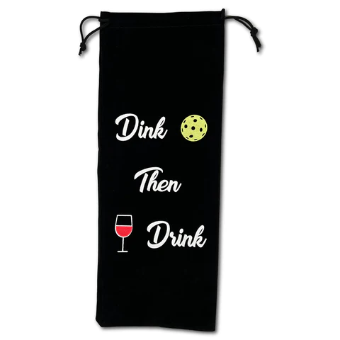 Racquet Inc Reusable Wine Bottle Gift Bag Dink Then Drink Ritg225