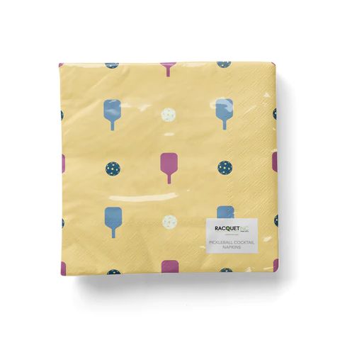 Racquet Inc Pickleball Cocktail Napkins Yellow